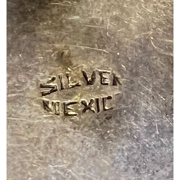 Egytian Revival AQ Large Taxco MX Silver Scarab Beetle Insect Brooch Serpentine - Picture 3 of 14